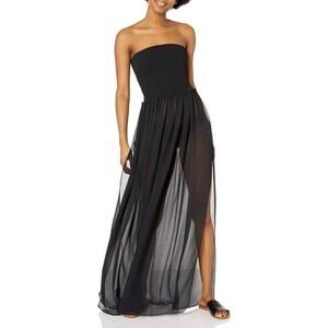 Ramy Brook Calista Maxi Coverup Dress in Black XS NWT Quiet Luxury Resort